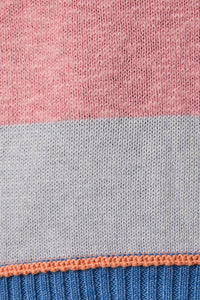 Pink Blue and Grey Stripe Sweater | Sally Gilli
