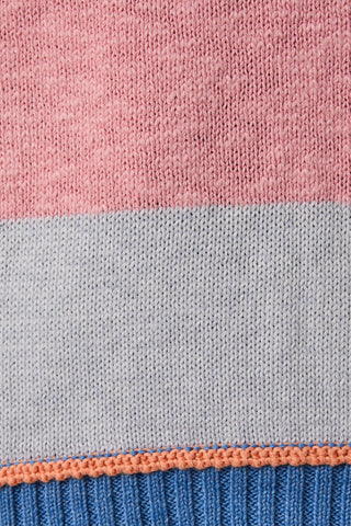 Pink Blue and Grey Stripe Sweater | Sally Gilli