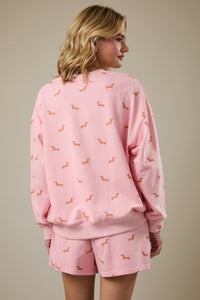 Pink Dogs Sweatshirt and Shorts Set | Molly Gilli