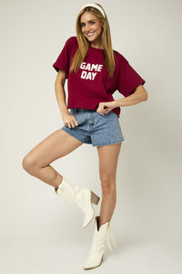 Red Game Day Graphic Tee | Boutique Elise Gilli