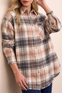 Tan and Black Plaid Flannel | Rachel tribal clothing