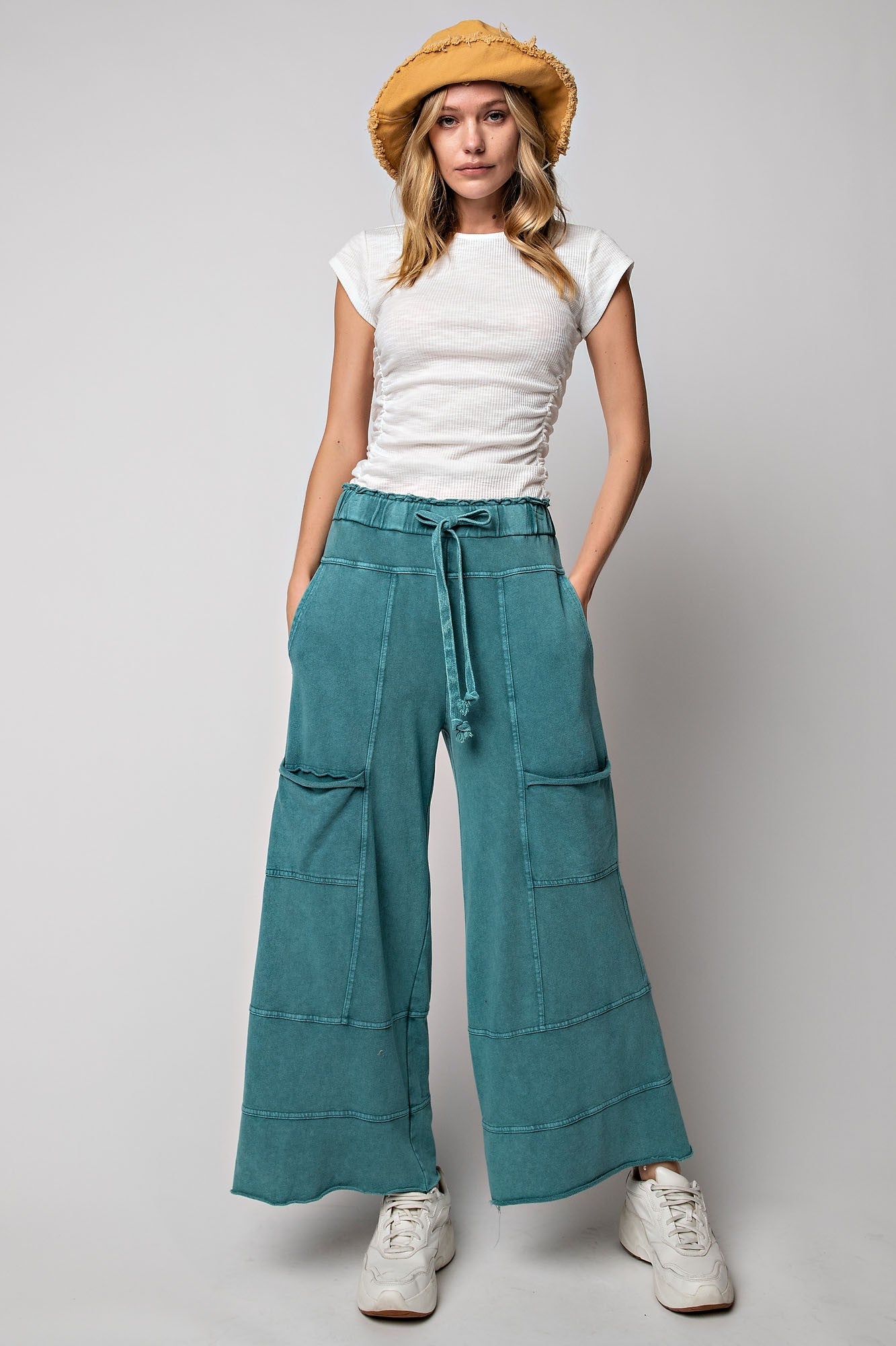 Green wide leg crop pants store