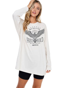 Off White Free Bird Long Sleeve Graphic Tee