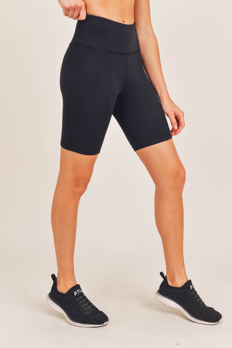 basic black highwaisted biker shorts