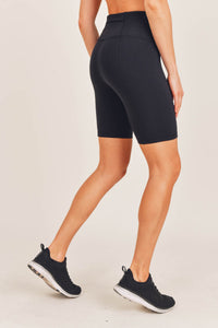basic black highwaisted biker shorts