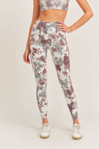 seamless ribbed tie dye leggings