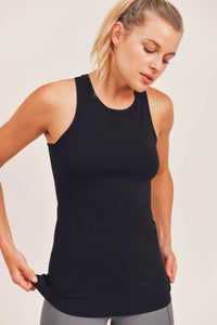 black activewear tank top