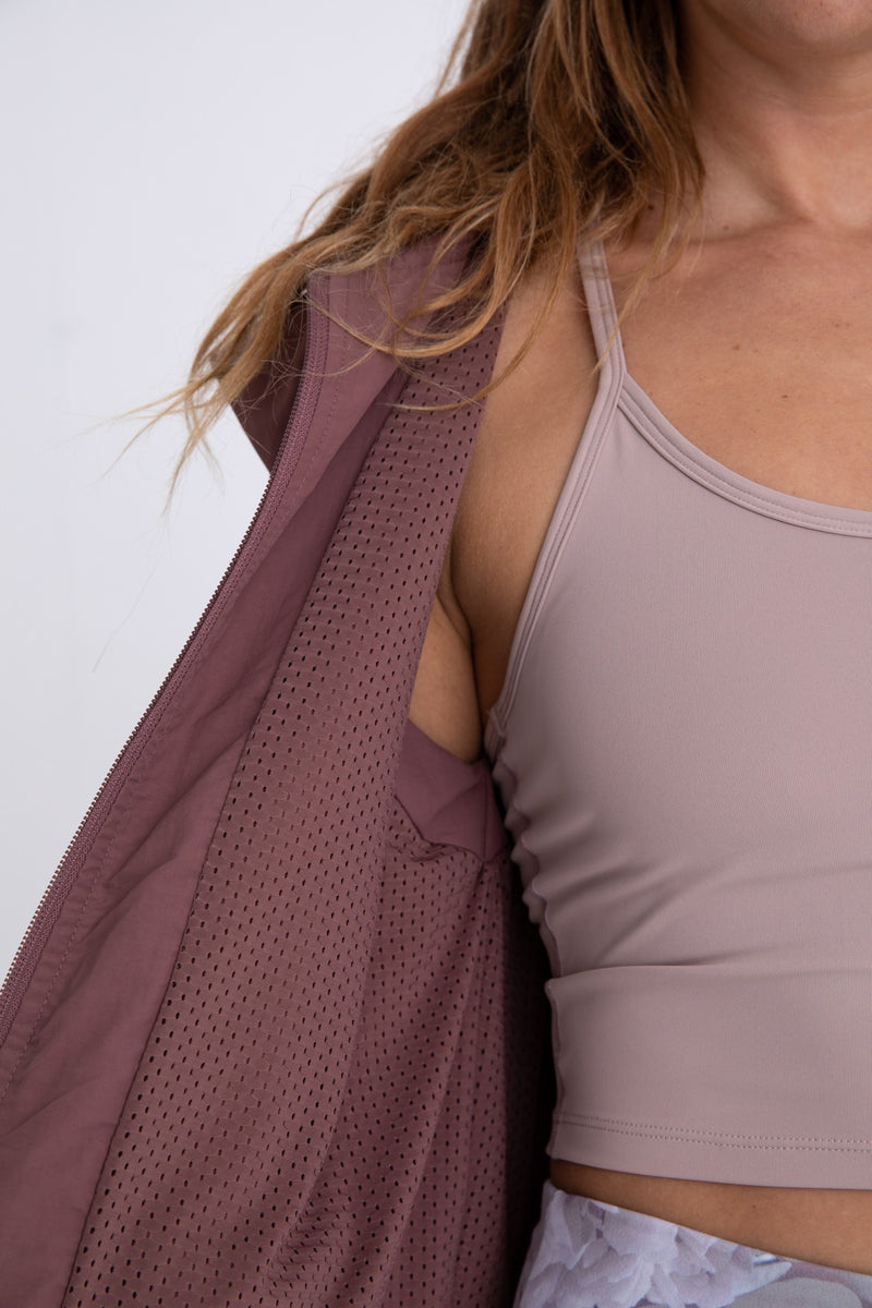 Womens Mauve Active Vest | Boutique Elise | Angela Mono b