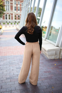 Womens Basic Brown Wide Leg Trouser | Boutique Elise | Cara Hyfve