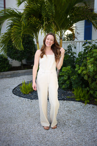 off white denim jumpsuit