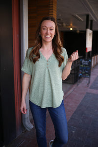 Short Sleeve Basic Button Top | Boutique Elise | Cameron Very J