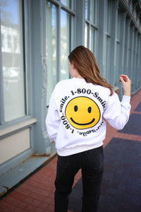 Heather Grey Smile Pullover Sweatshirt