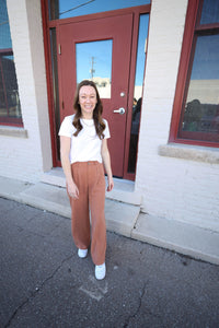 Terracotta Tailored Wide Leg Pant | Boutique Elise | Penelope Hem & Thread