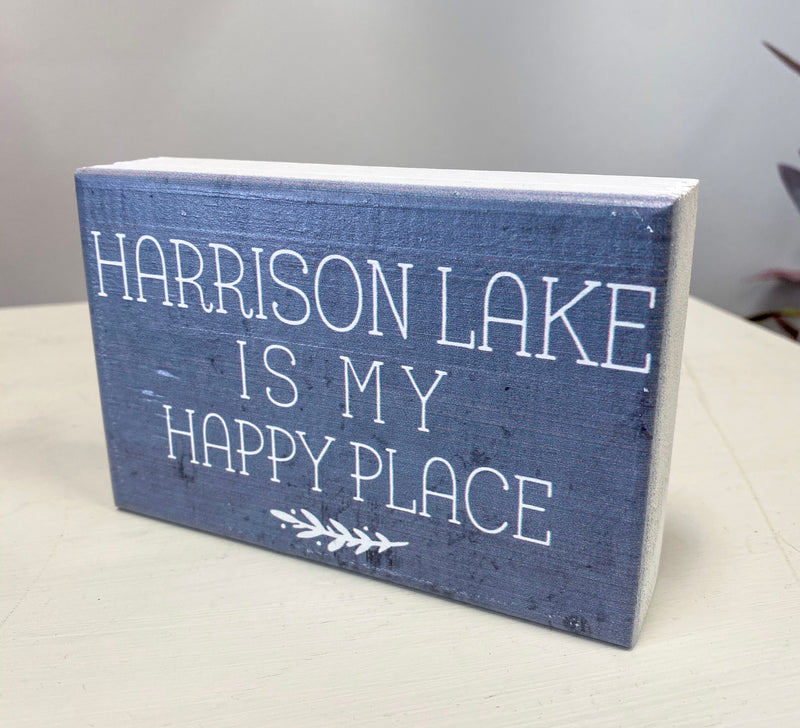 Lake Happy Place Small Box Sign | Boutique Elise sincere surroundings