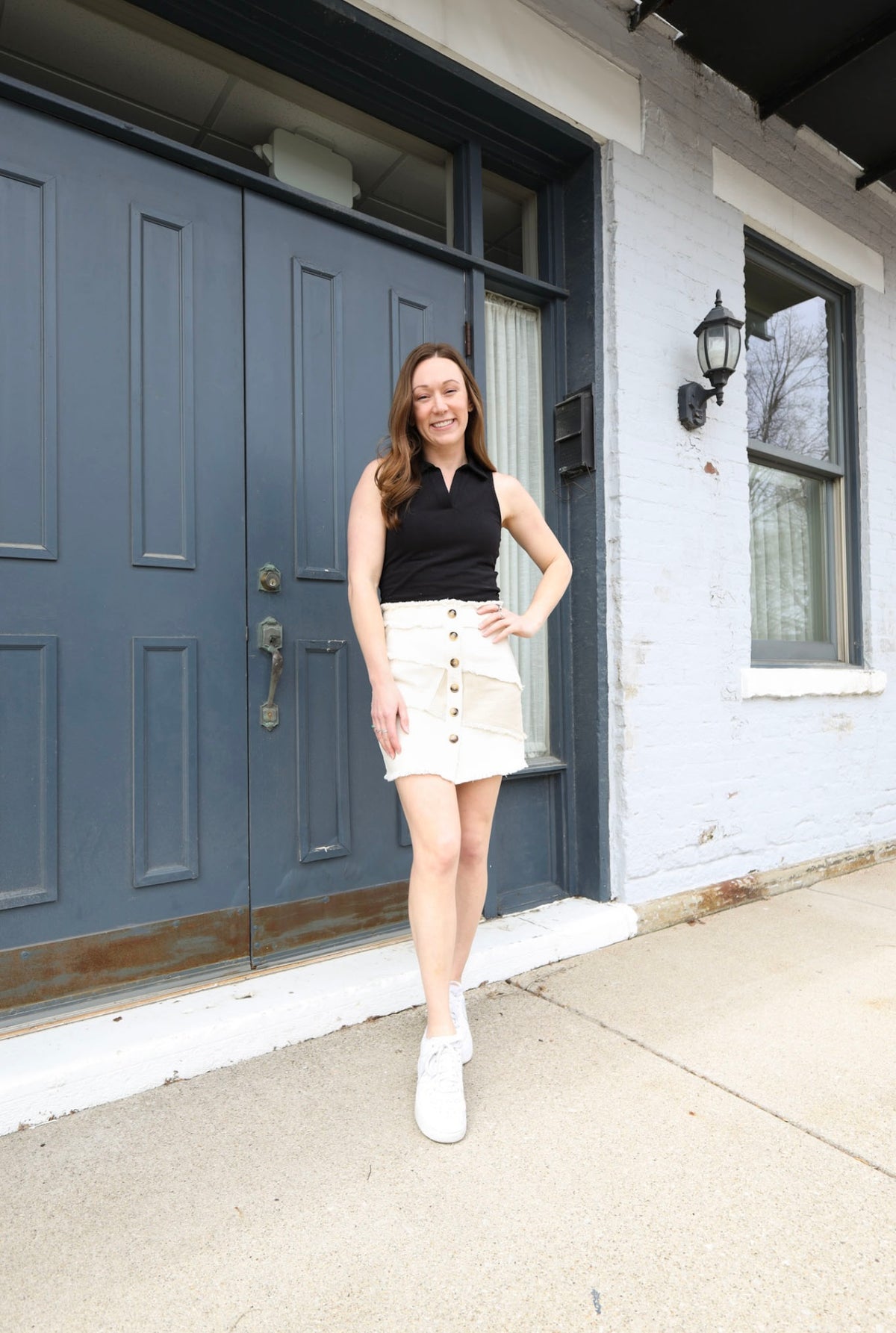 Black Crop Collared Tank Top | Boutique Elise | Cassie Hyfve