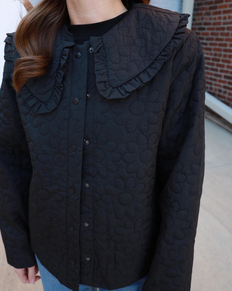 Black Floral Quilted Jacket | Boutique Elise | Grayson Entro