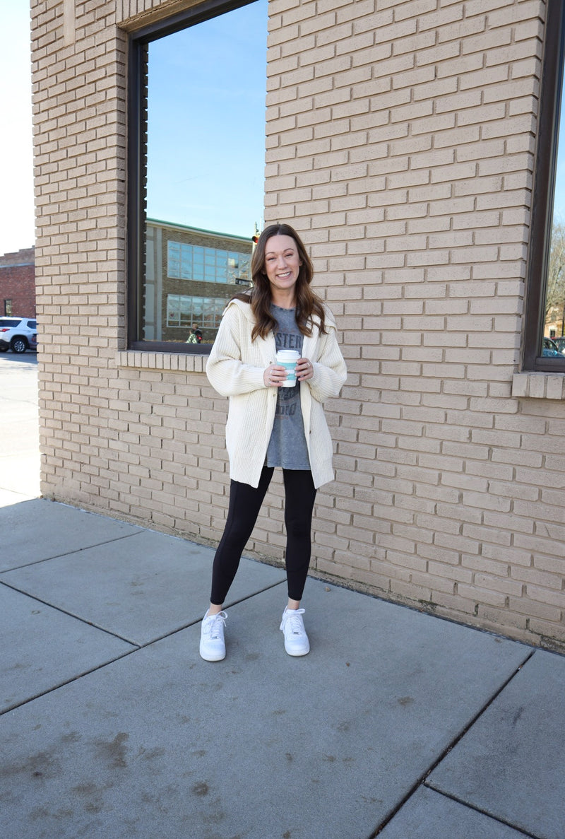 Cream Knit Boyfriend Cardigan