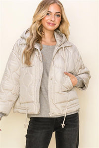 Womens Cream Quilted Jacket | Boutique Elise | Charlie Staccato
