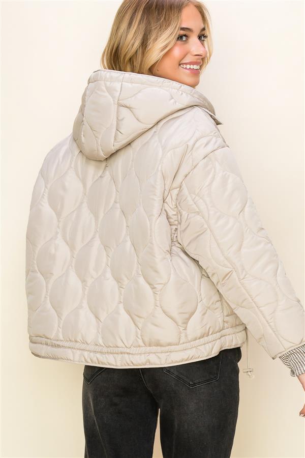 Womens Cream Quilted Jacket | Boutique Elise | Charlie Staccato